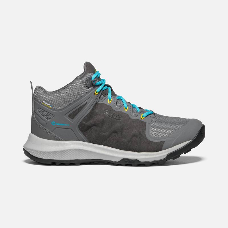 Keen Explore Waterproof Wanderstiefel Damen DE-98321 Steel Grey/Bright Turquoise - Keen Damenschuhe